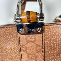 Gucci Brown Guccissma Bamboo Tote Bag
