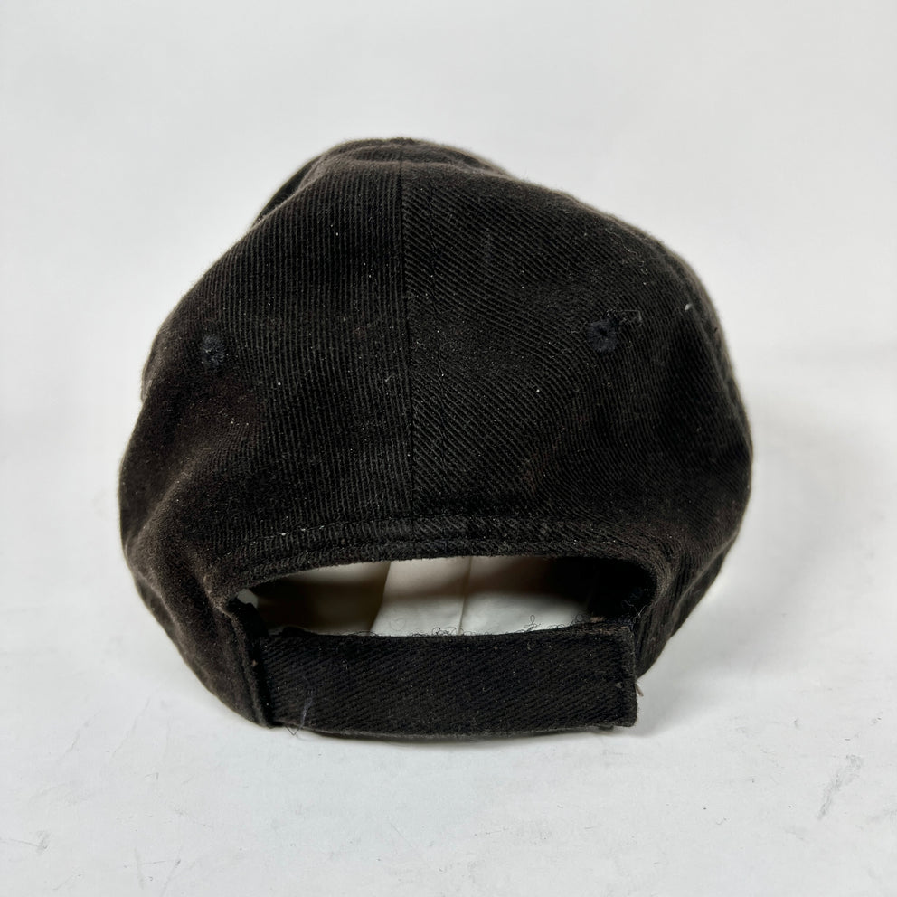 Balenciaga Black Distressed Logo Cap Size M