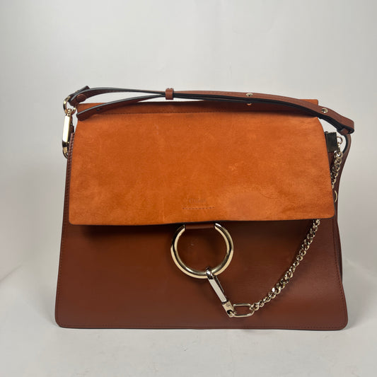 Chloe Faye Leather & Suede Shoulder Bag