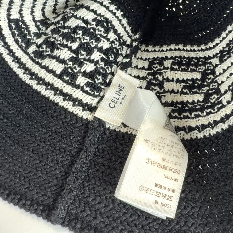 Celine Knitted Logo Bucket Hat