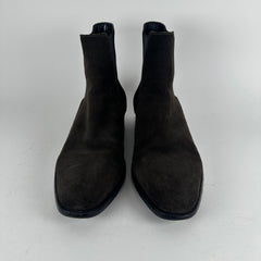 Saint Laurent Chocolate Suede Chelsea Boot Size 43