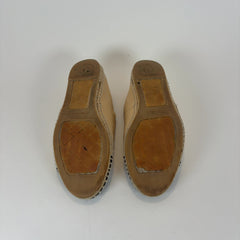 Chanel Leather Logo Espadrilles Flats