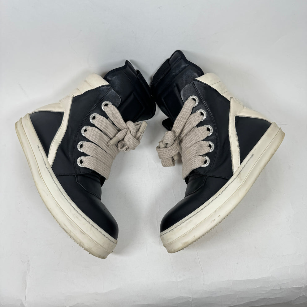 Rick Owens Black Jumbo Lace Geobaskets Size 41