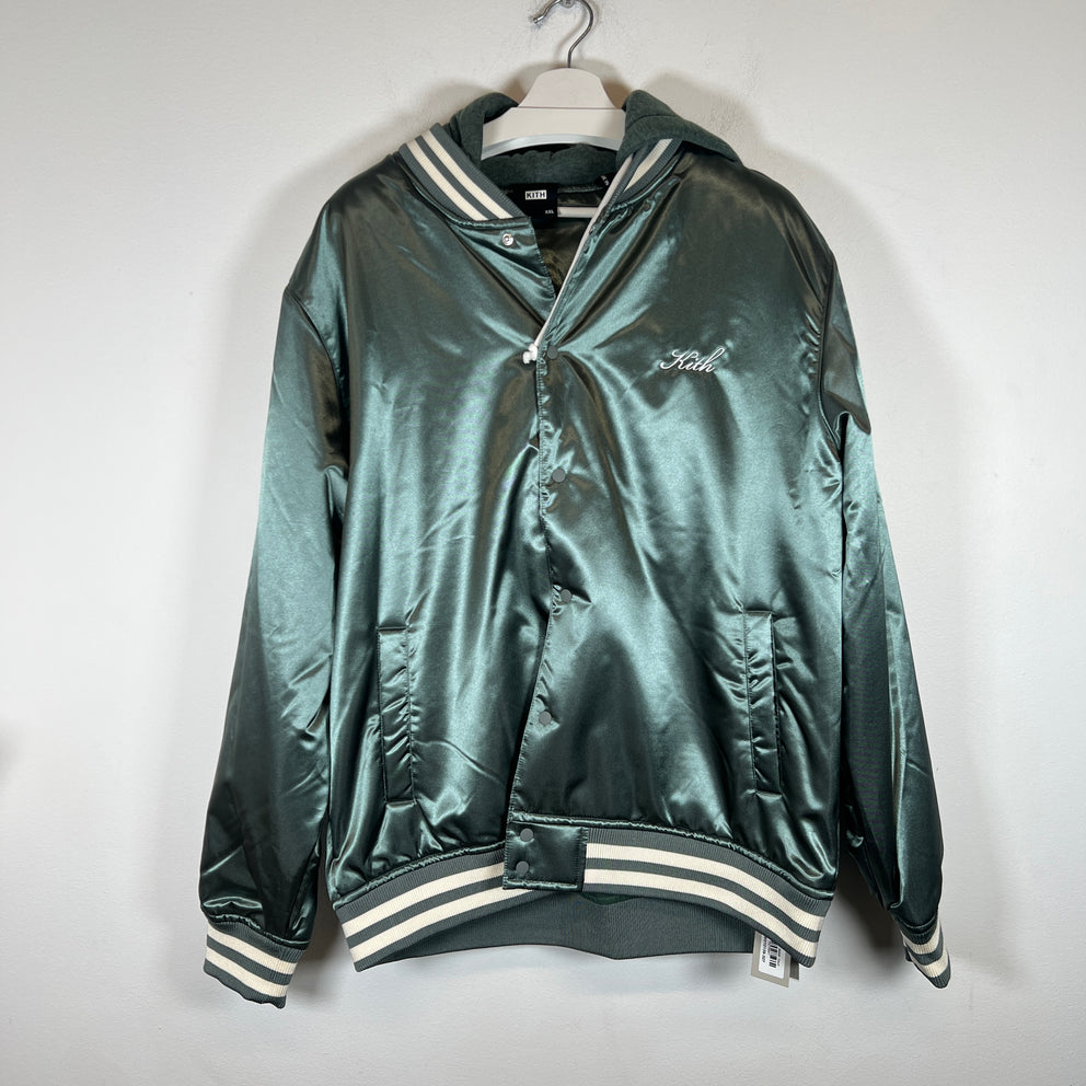 Kith Teal Satin Gorman Bomber Jacket Size XXL