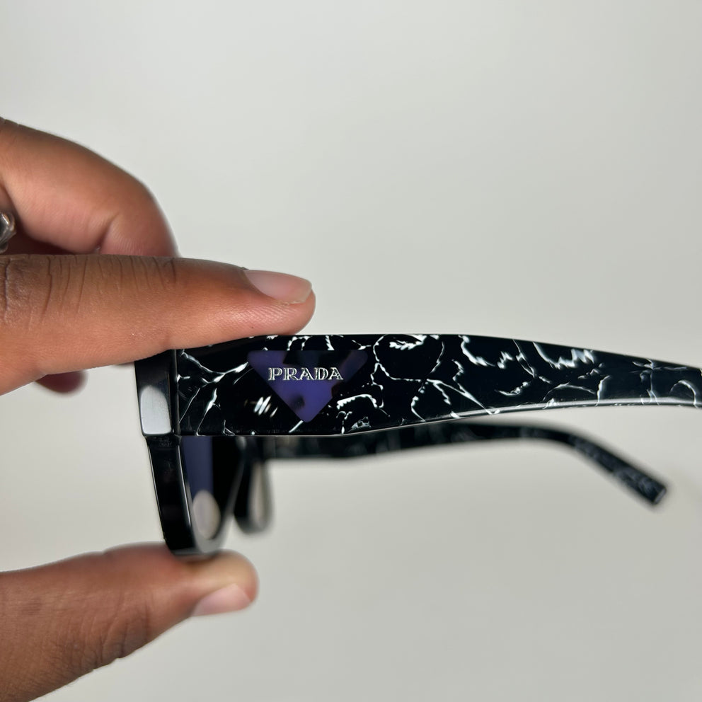 Prada Black Marble Square Sunglasses