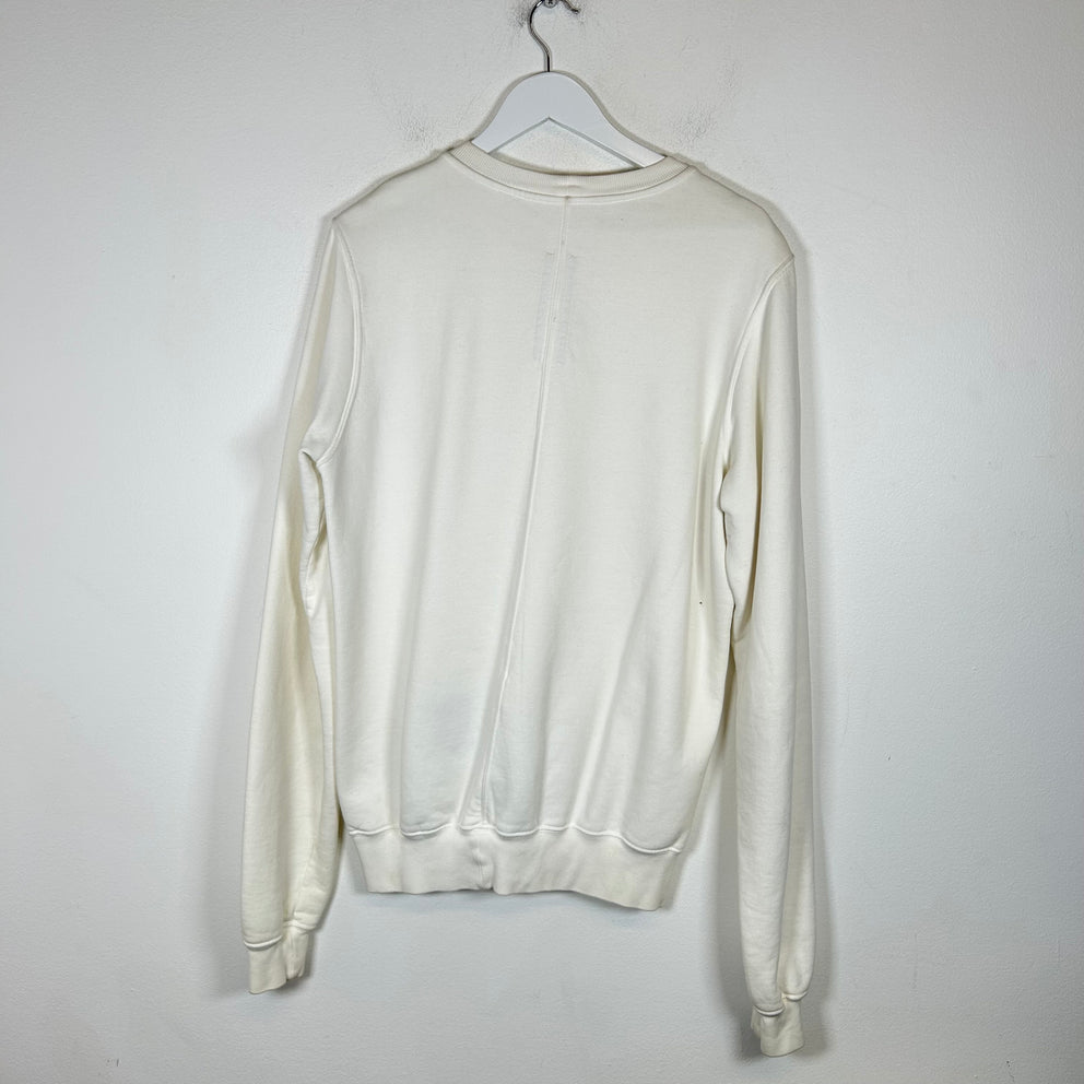 Rick Owens White Felpa Crewneck Size L