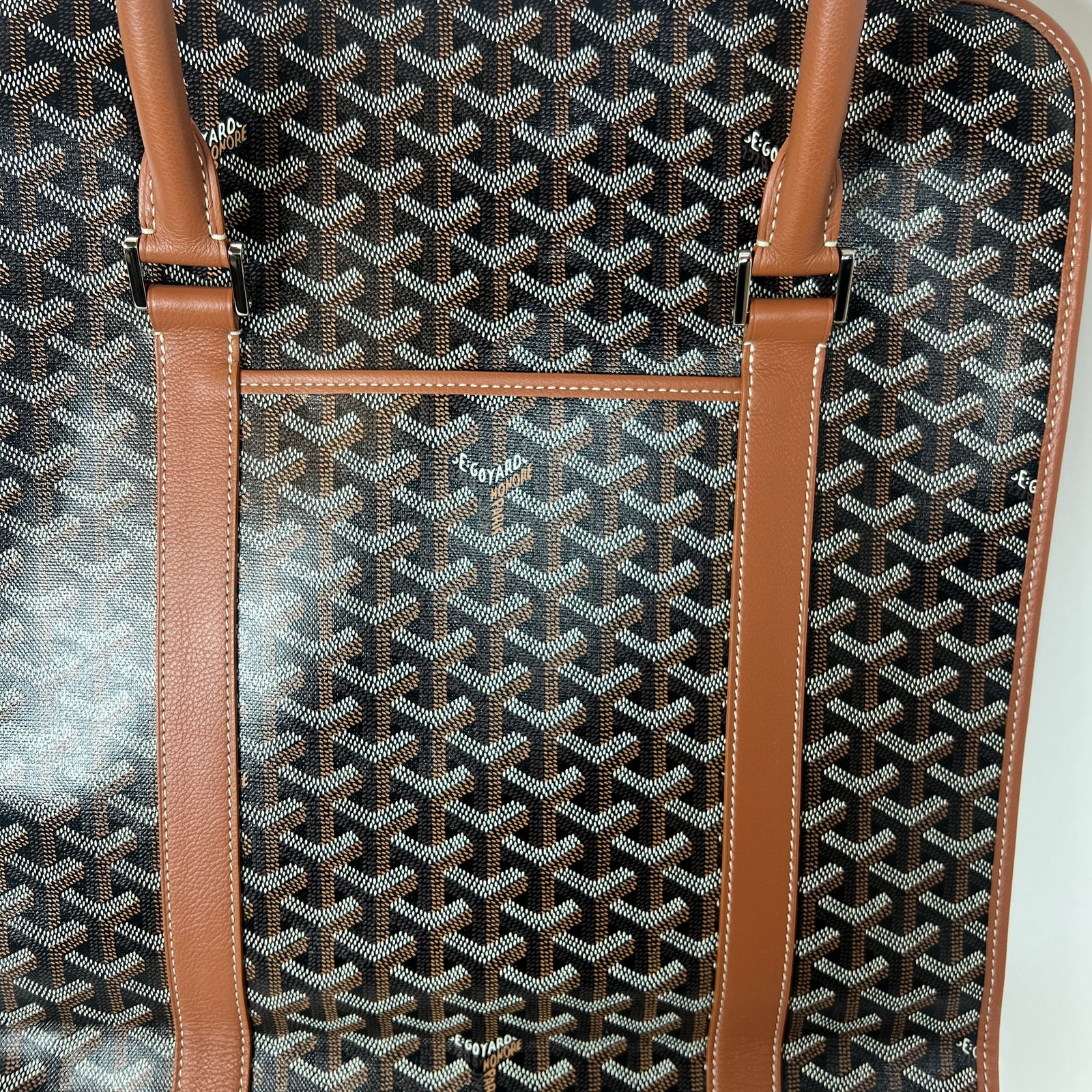 Goyard Black/Brown Goyardine Bourgogne Tote Bag