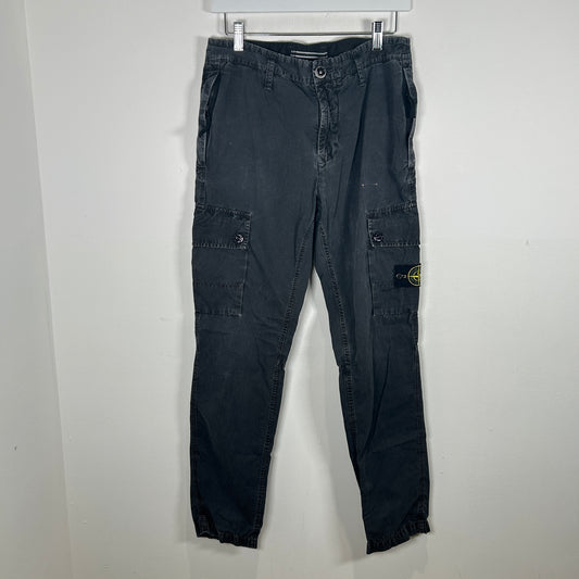 Stone Island Black Washed Cargo Pants Size 30