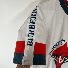 Burberry White Equestrian Logo Tee Sz L