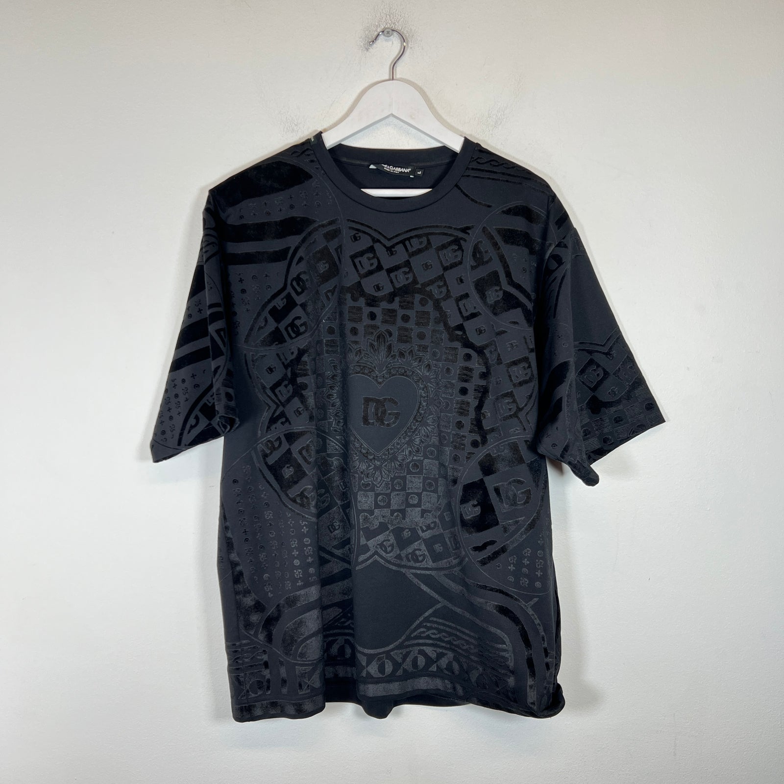 Dolce & Gabbana Black Runway All Over Print T-shirt Size L