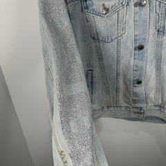 Ksubi Blue Rhinestone Denim Jacket Size S