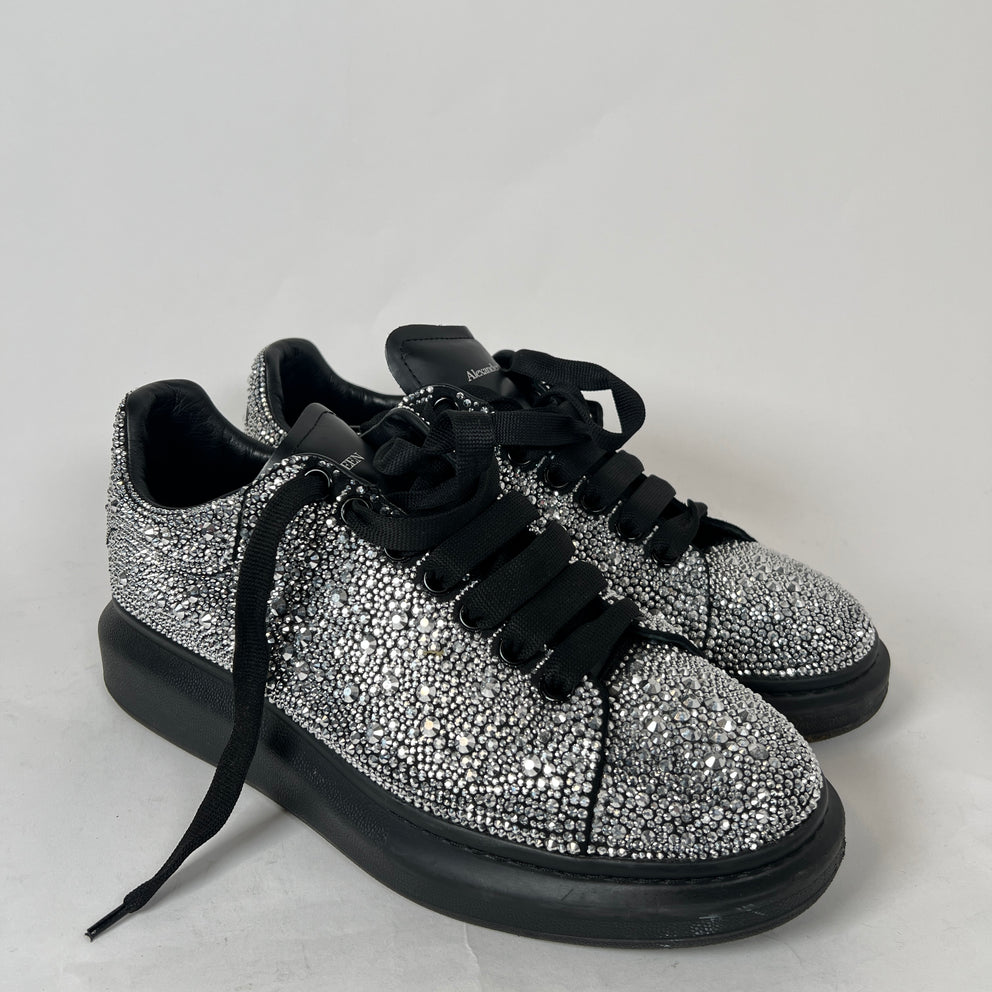Alexander McQueen Black/Silver Crystal Sneaker Size 43