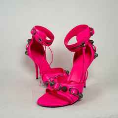Balenciaga Hot Pink Cagole Leather Heels Size 38