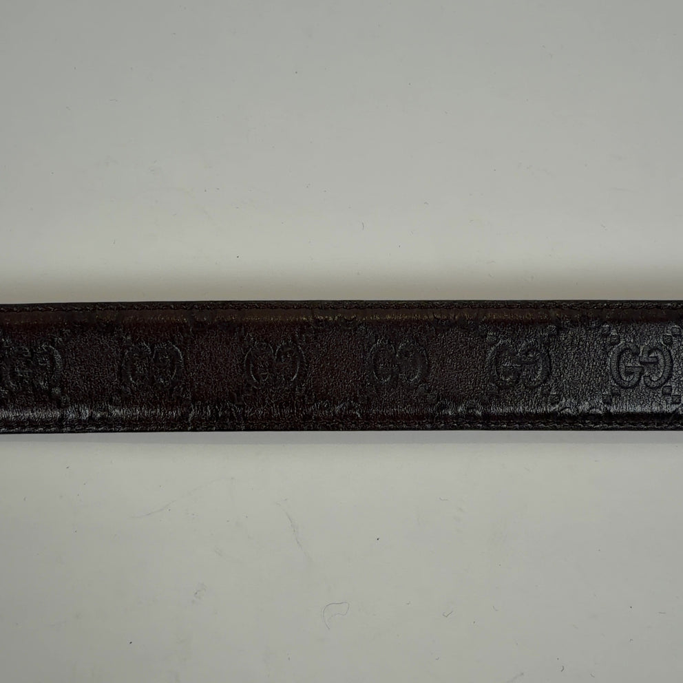 Gucci Signature Embossed GG Leather Belt