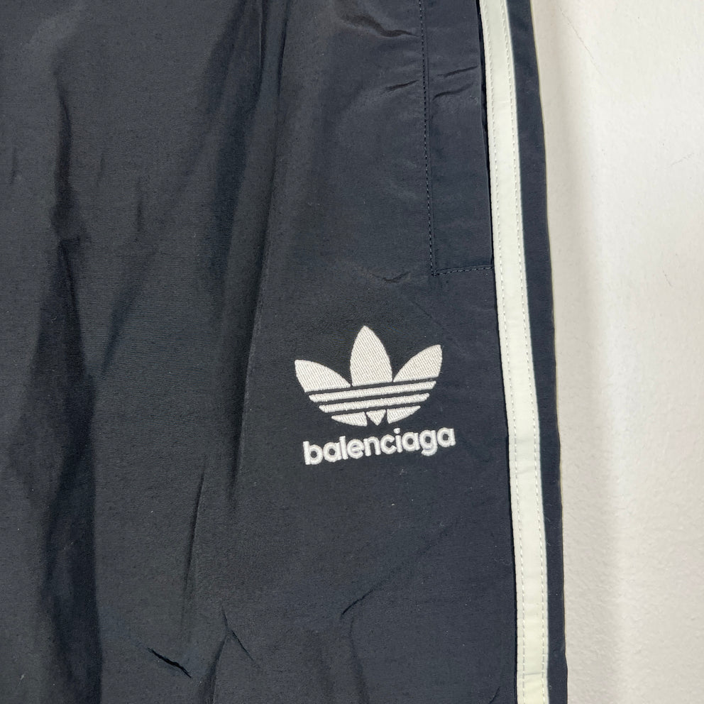 Balenciaga x Adidas Black Striped Nylon Track Pants Size 30