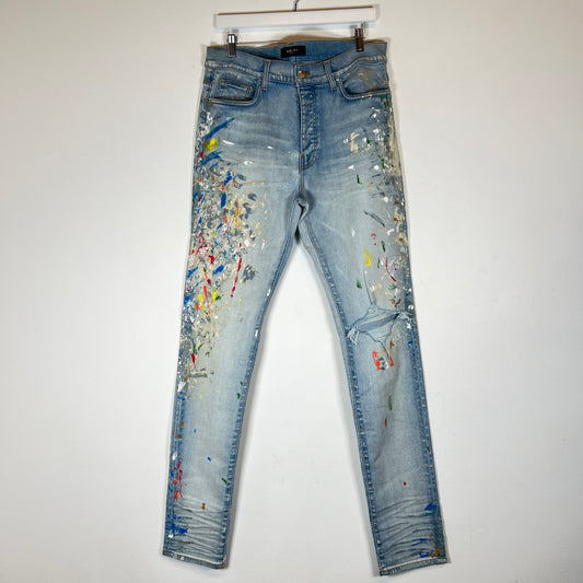 Amiri Lightwash Paint Splatter Jeans Size 36