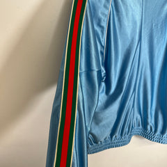 Gucci Shiny Jersey Web Blue Pullover Size S