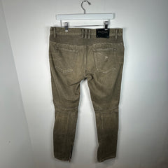 Balmain Green Biker Denim Size 34