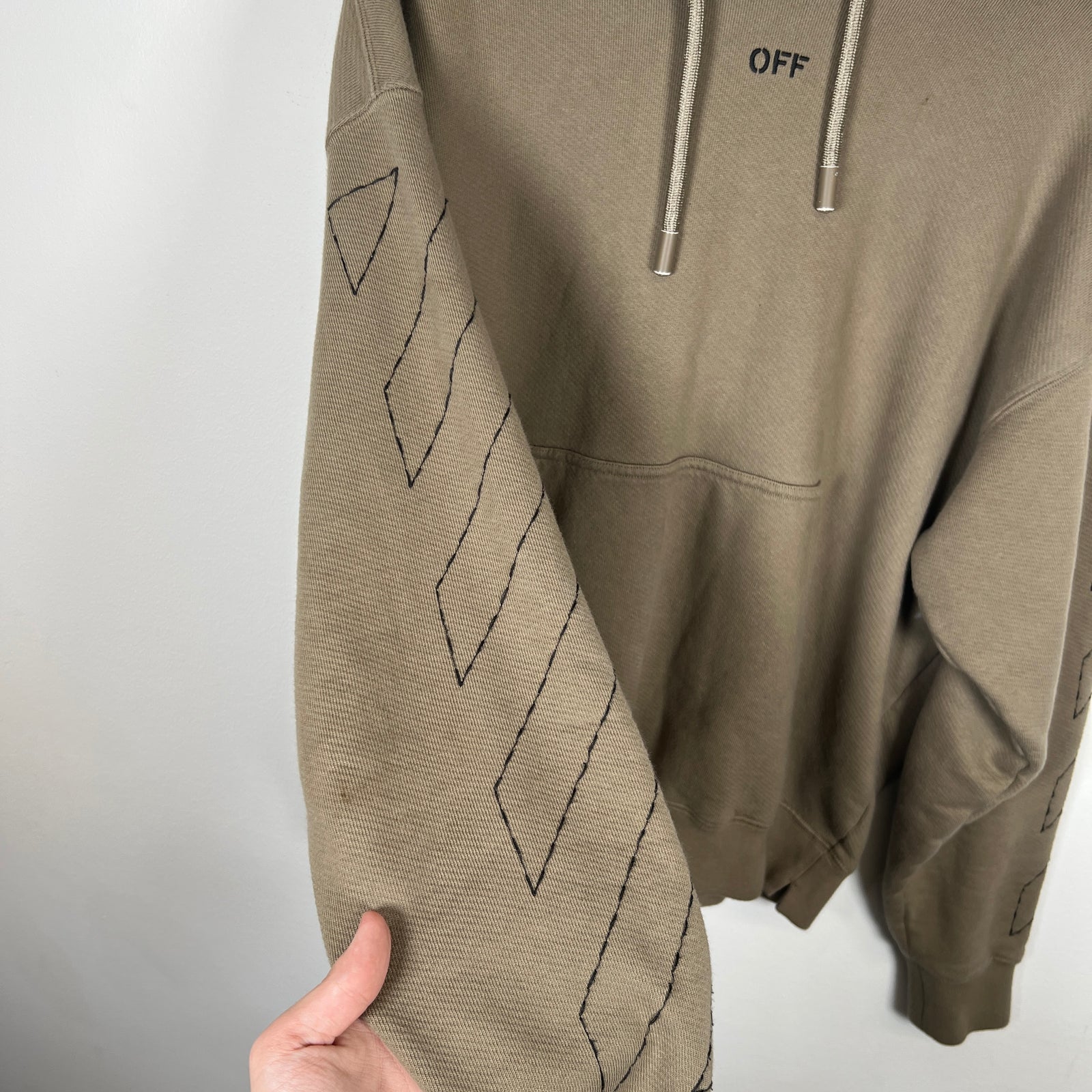 Off-White Olive Stitch Hoodie Sz M
