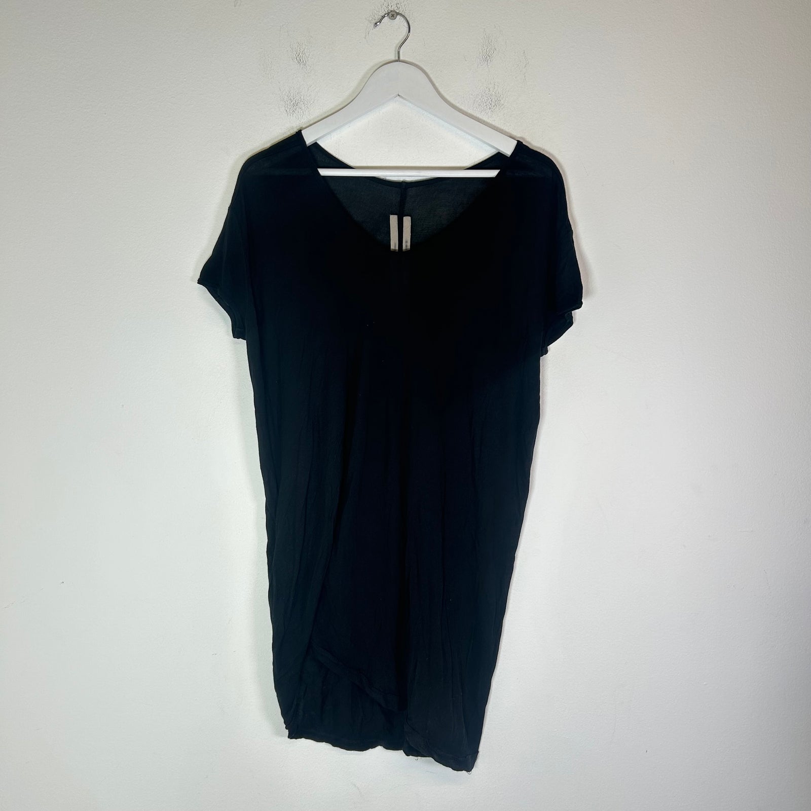 Rick Owens Black Double Layer Short Sleeve T-Shirt Size L