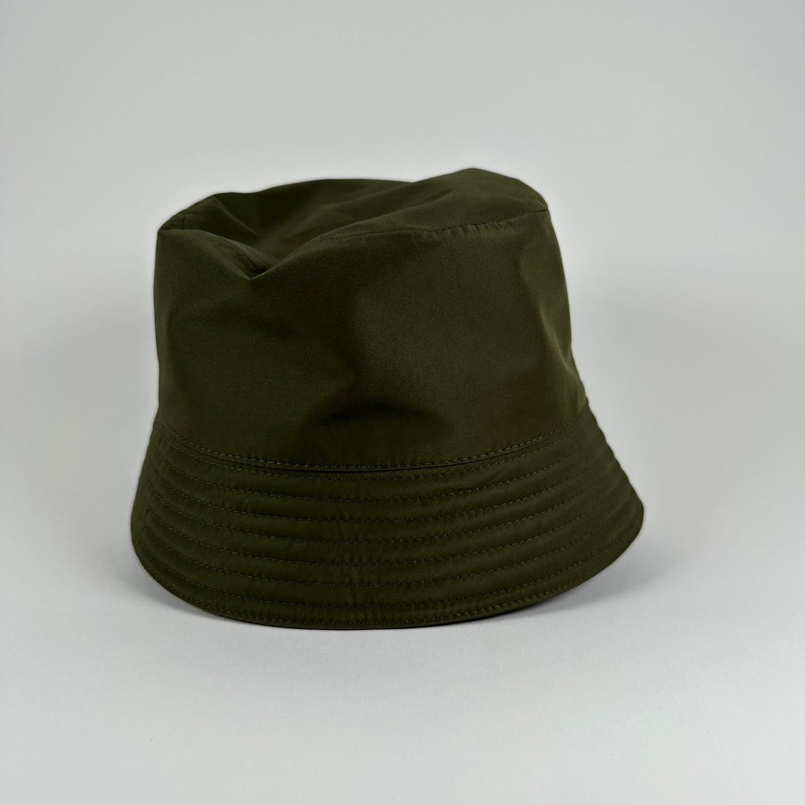 Prada Army Green Logo Bucket Hat Size S