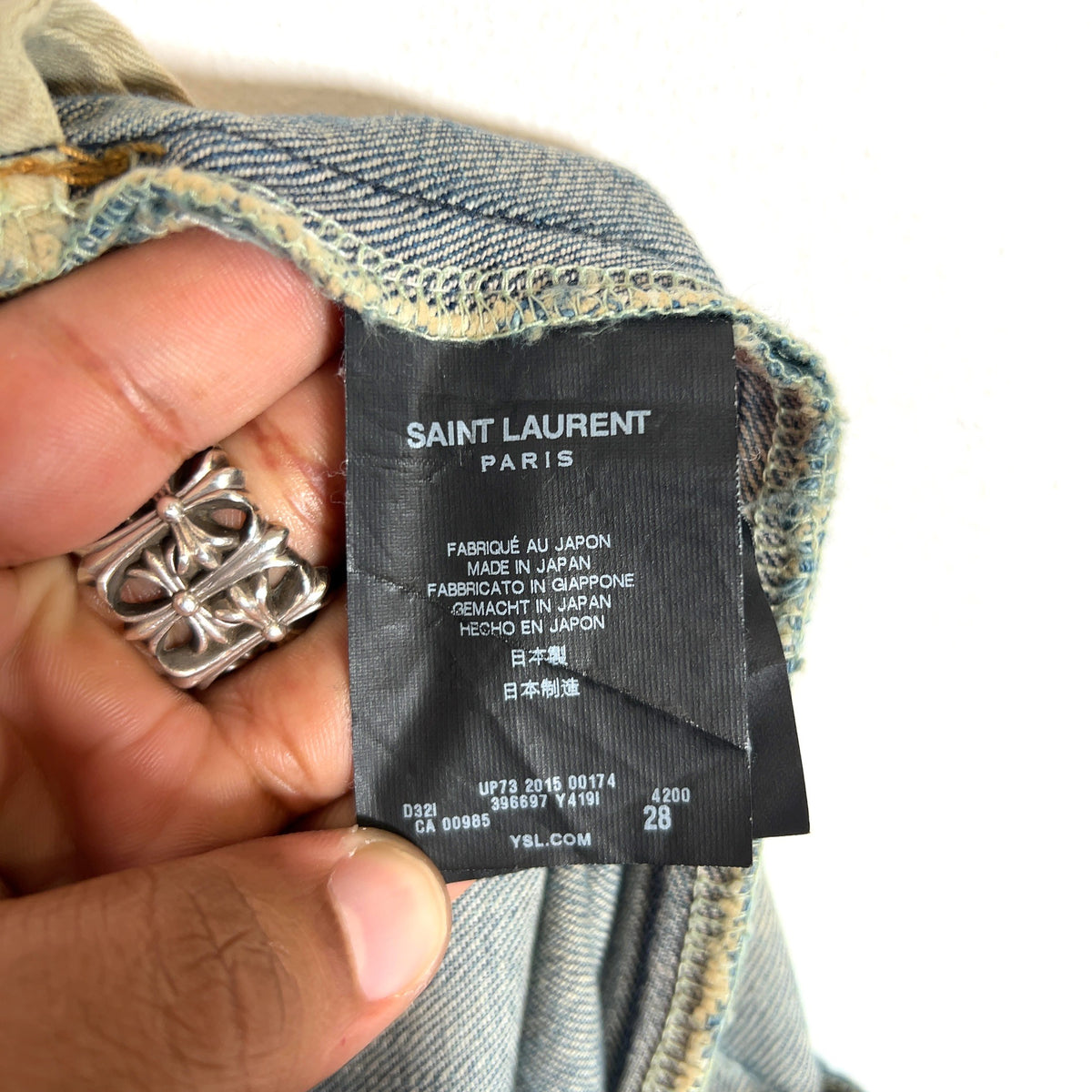 Saint Laurent Paris SS15 D05 Crash Denim Jeans