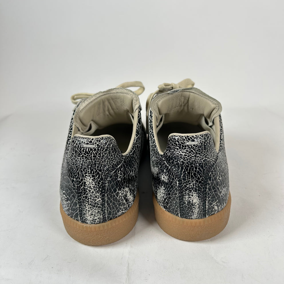 Maison Margiela Black Cracked Leather Gats Size 42