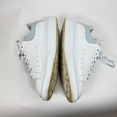 Alexander McQueen White/Blue Croc Embossed Sneaker Size 42