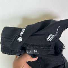 Purple Brand Black Waxed Distressed Jeans Size 34