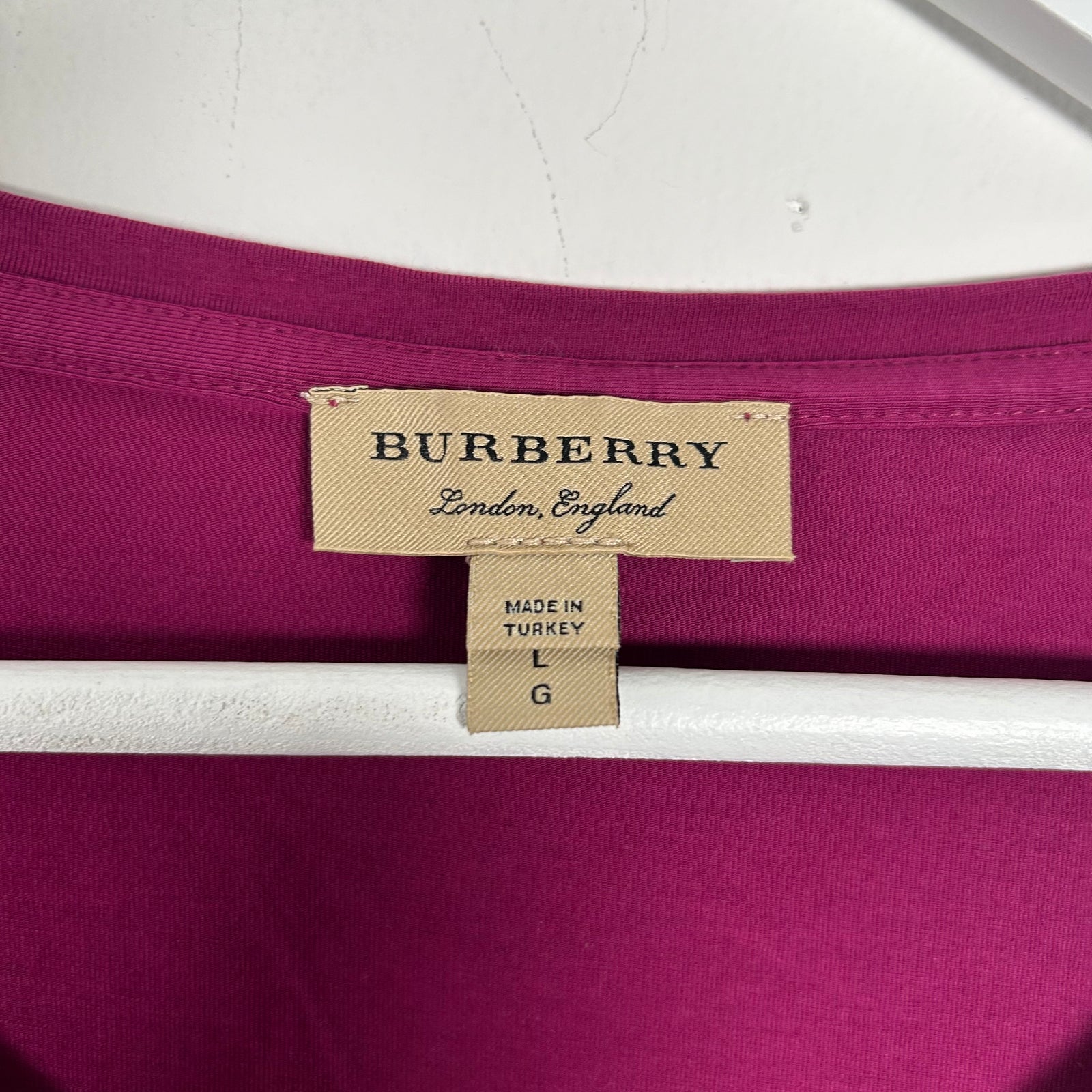 Burberry Purple Half Sleeve T-Shirt Size L
