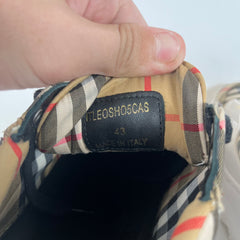 Burberry Beige Check Regis Sneaker Size 43
