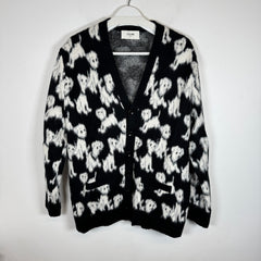 Celine Brushed Cotton-Blend Jacquard Cardigan Size M