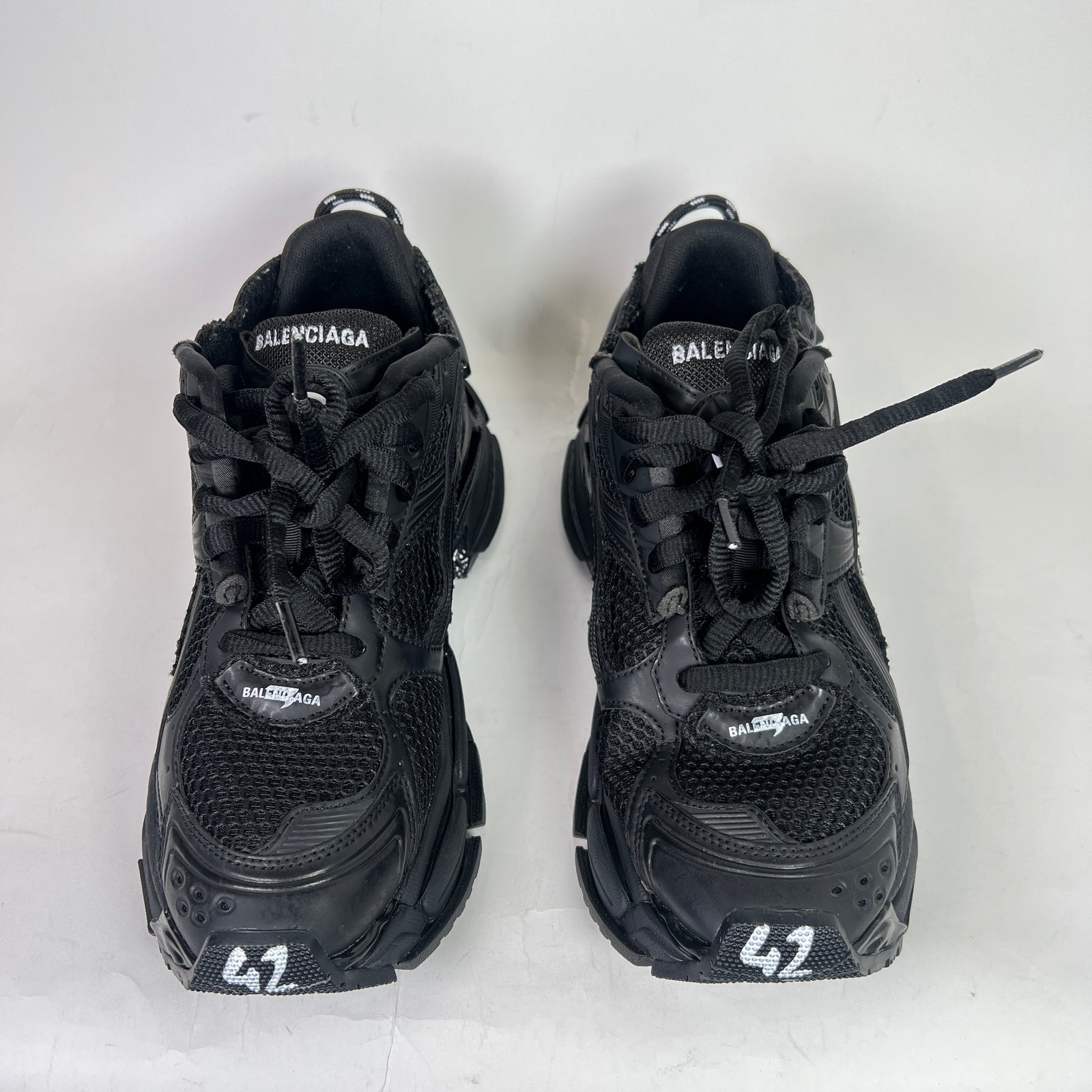 Balenciaga Matte Black Mesh Runners