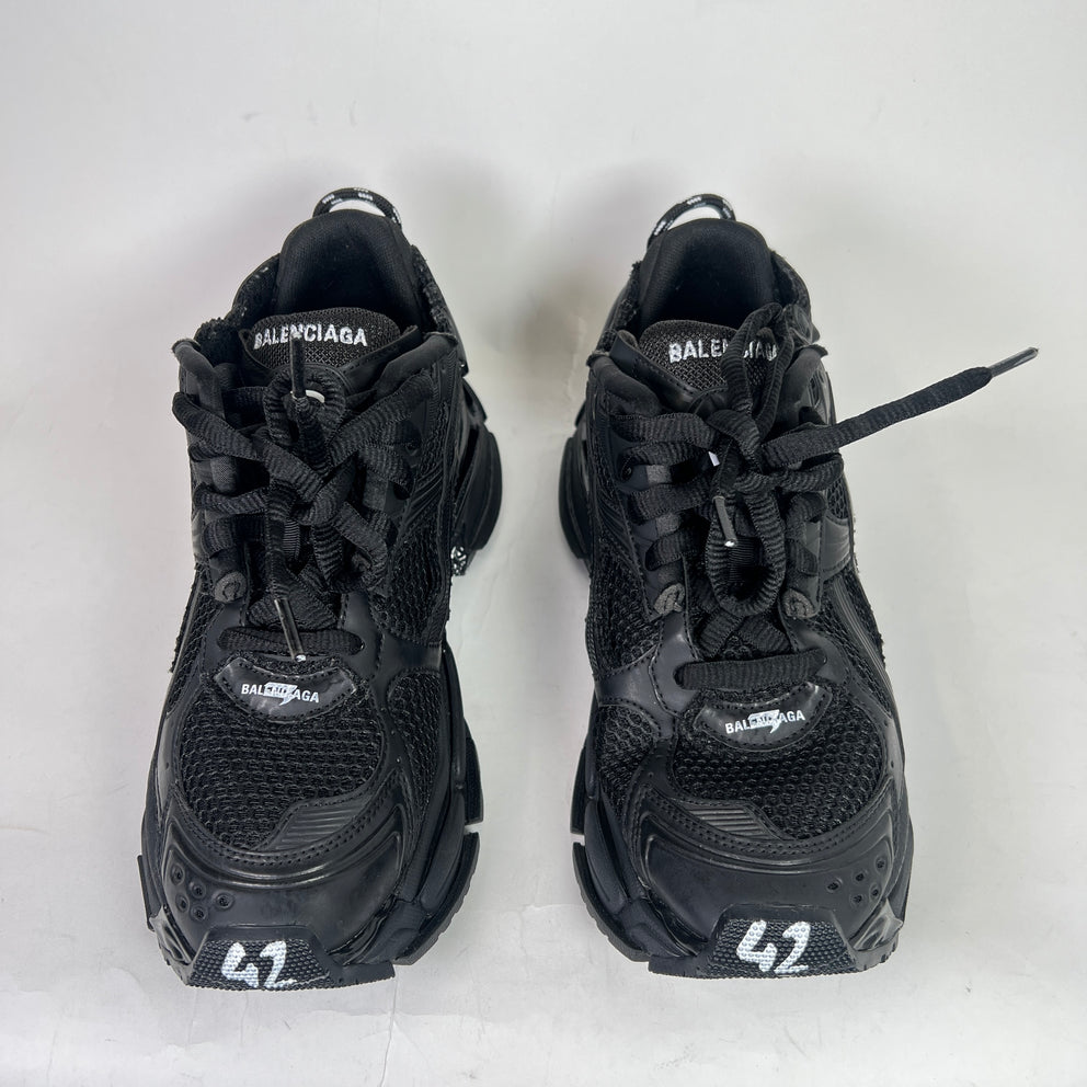 Balenciaga Matte Black Mesh Runners