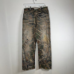 Satoshi Nakamoto Enduro Padded Distressed Canvas Camo Pants