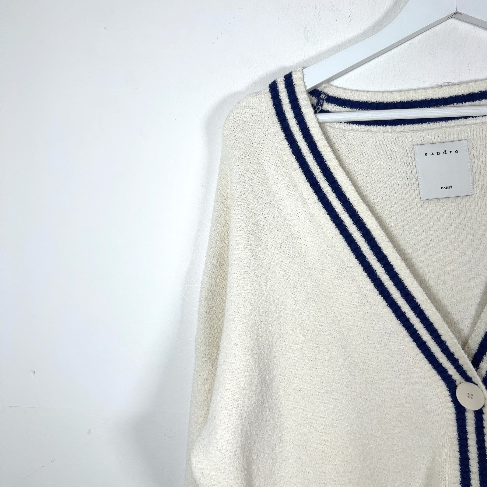 Sandro S84 Logo Button-Up Sweater