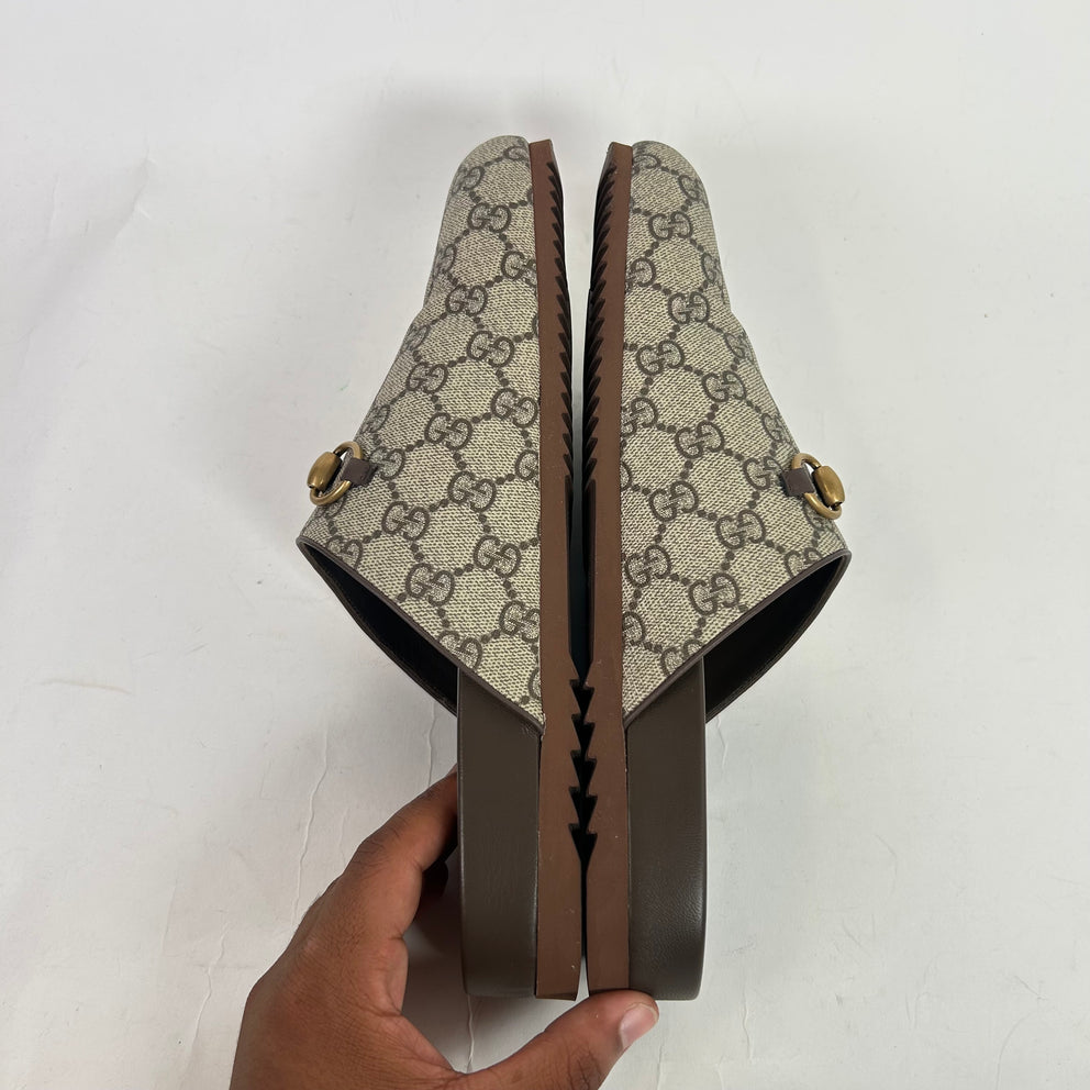 Gucci GG Supreme Horsebit Mules