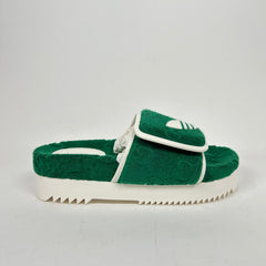 Gucci x Adidas Green GG Platform Sandals Size 38