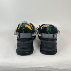 Gucci Black Spiked Flashtrek Sneaker Size GG 7