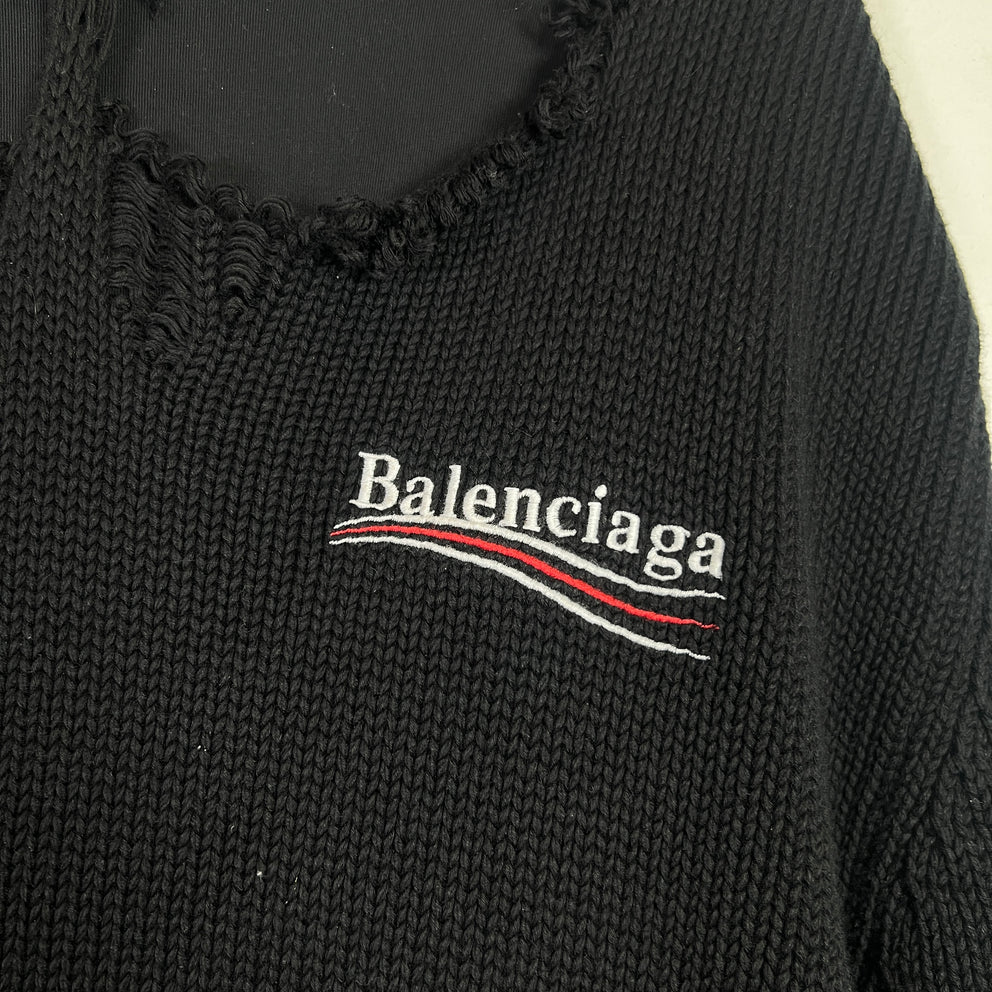 Balenciaga Campaign Destroyed Layered Knit Hoodie