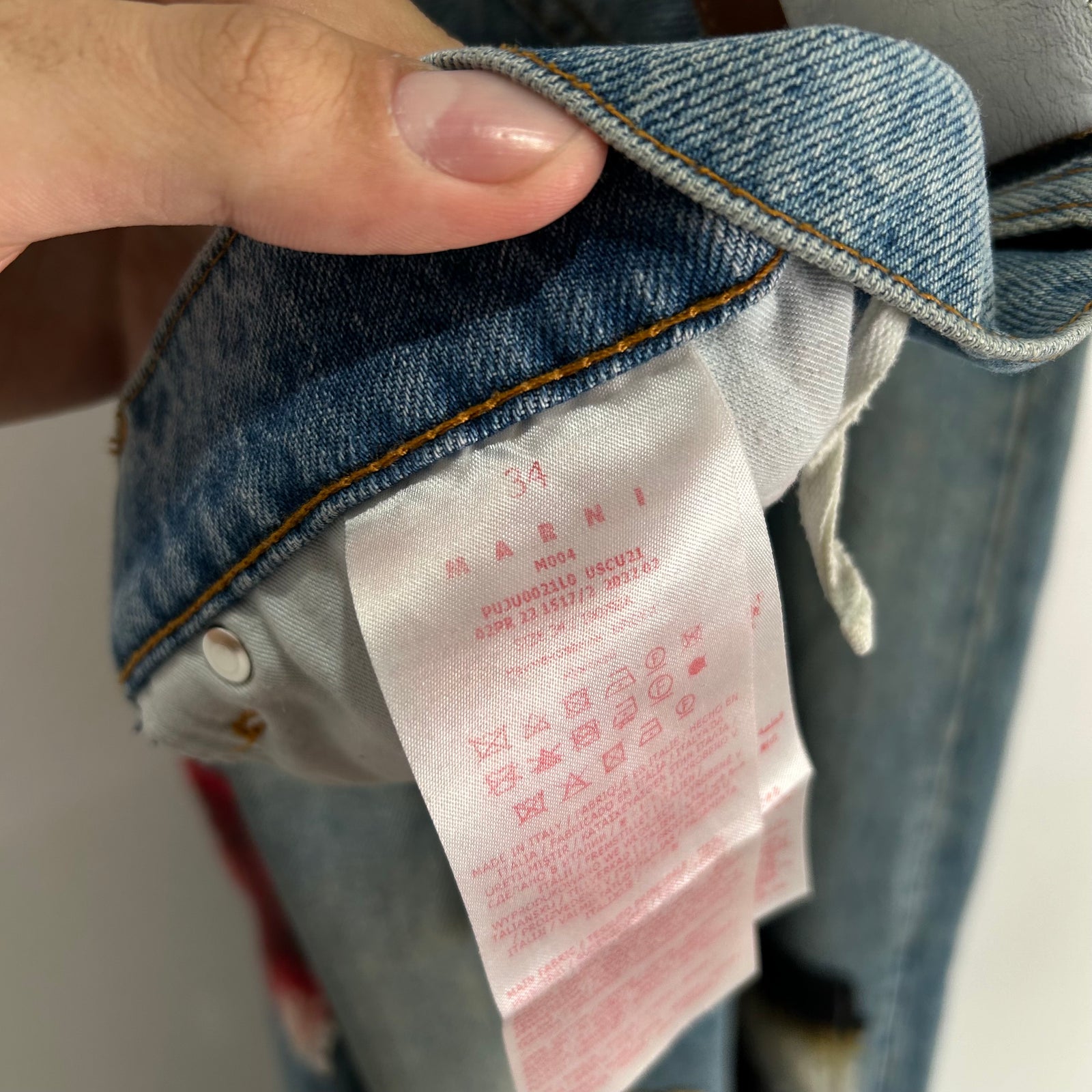 Marni Mohair Patch Denim Jeans Size 34