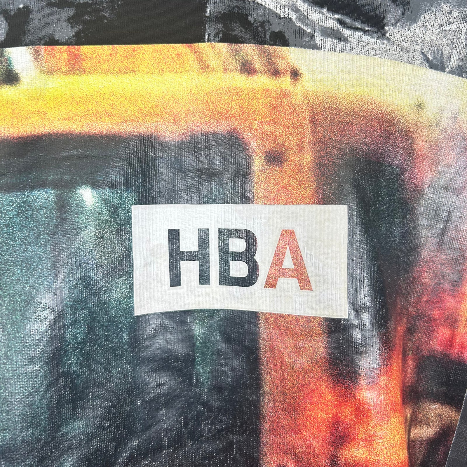 HBA Overprinted Flaming Bulldozer Hoodie Size L