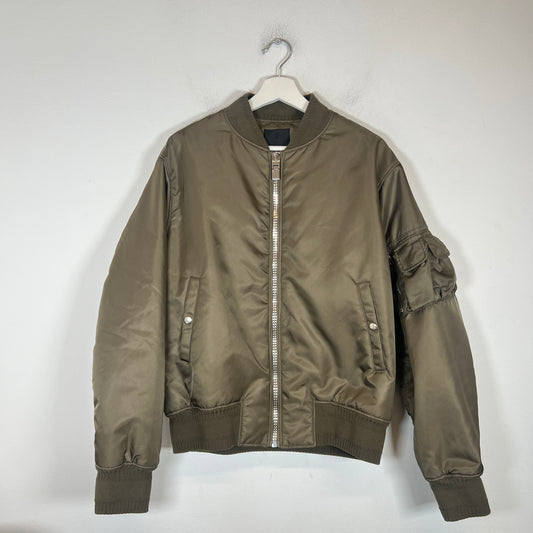Givenchy Khaki Nylon Bomber Jacket Size 48