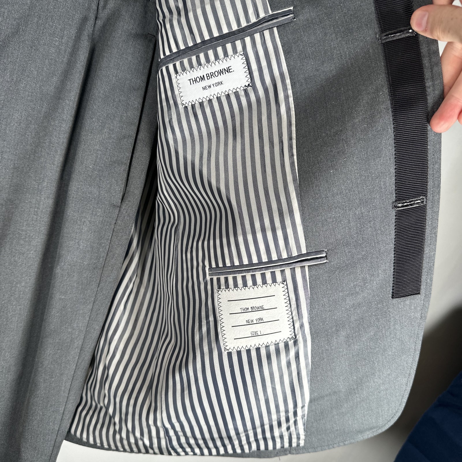 Thom Browne Grey Side Button Two Piece Suit Size S