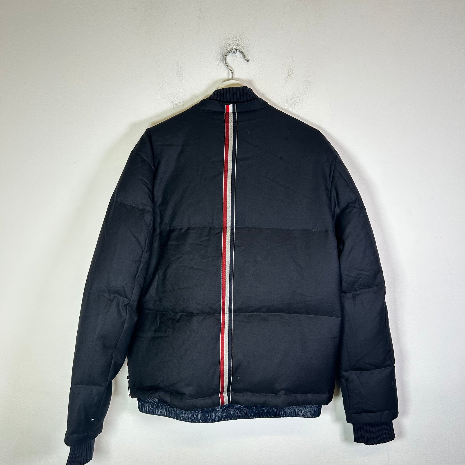 Thom Browne Navy Down Bomber Puffer Jacket Size 3