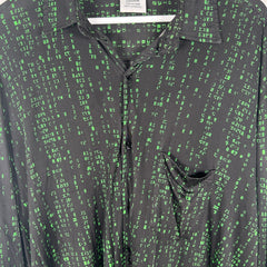 Vetements Matrix Code Viscose Button Up Oversized Shirt Size L
