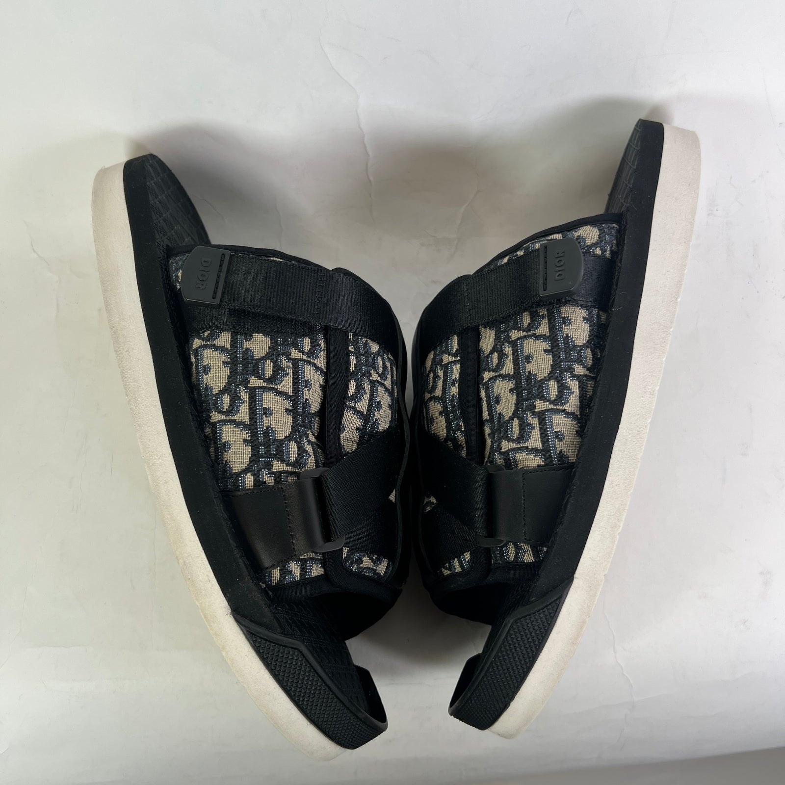 Dior Black/Beige Oblique Alpha Sandals Size 45