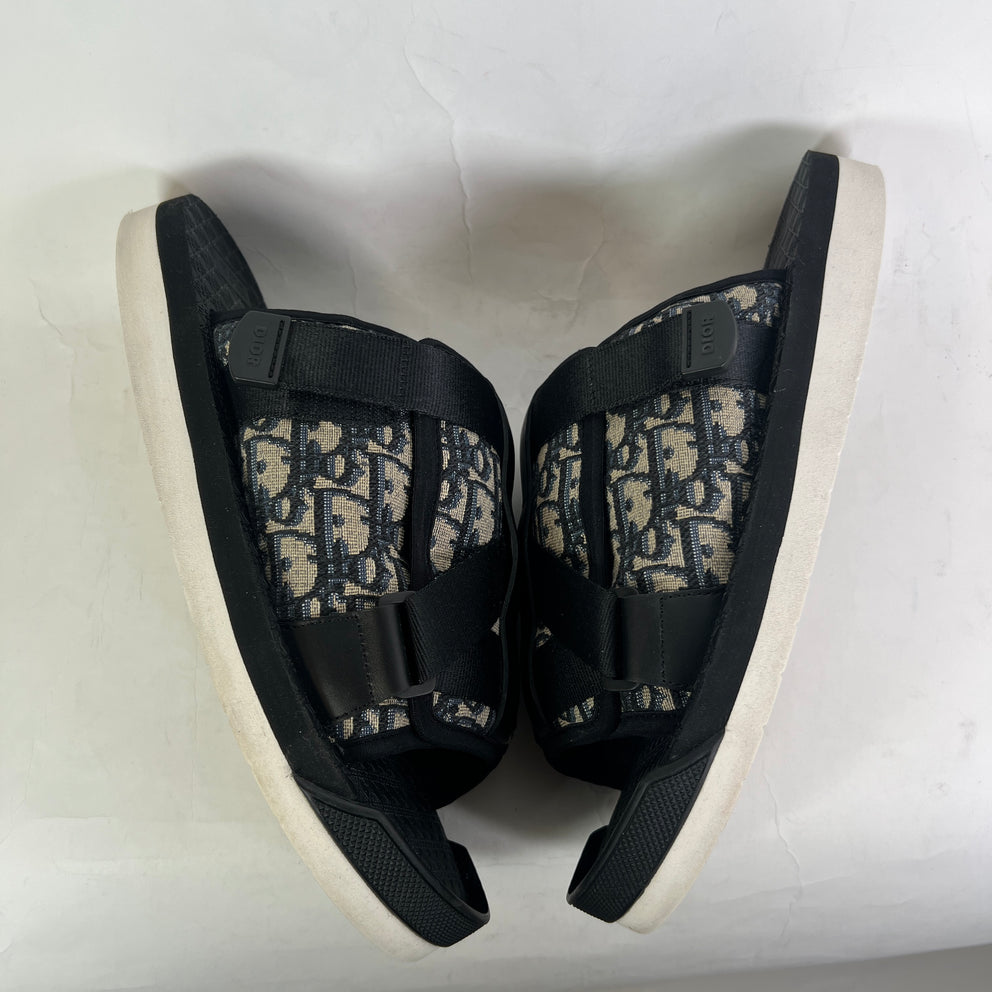 Dior Black/Beige Oblique Alpha Sandals Size 45