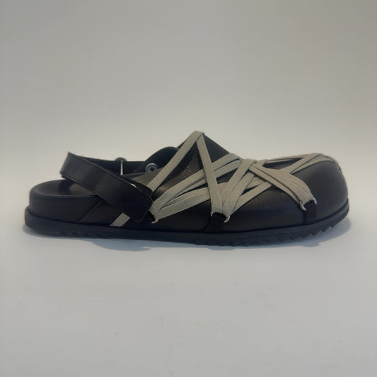 Rick Owens Mega-Lace Sabot Leather Sandals