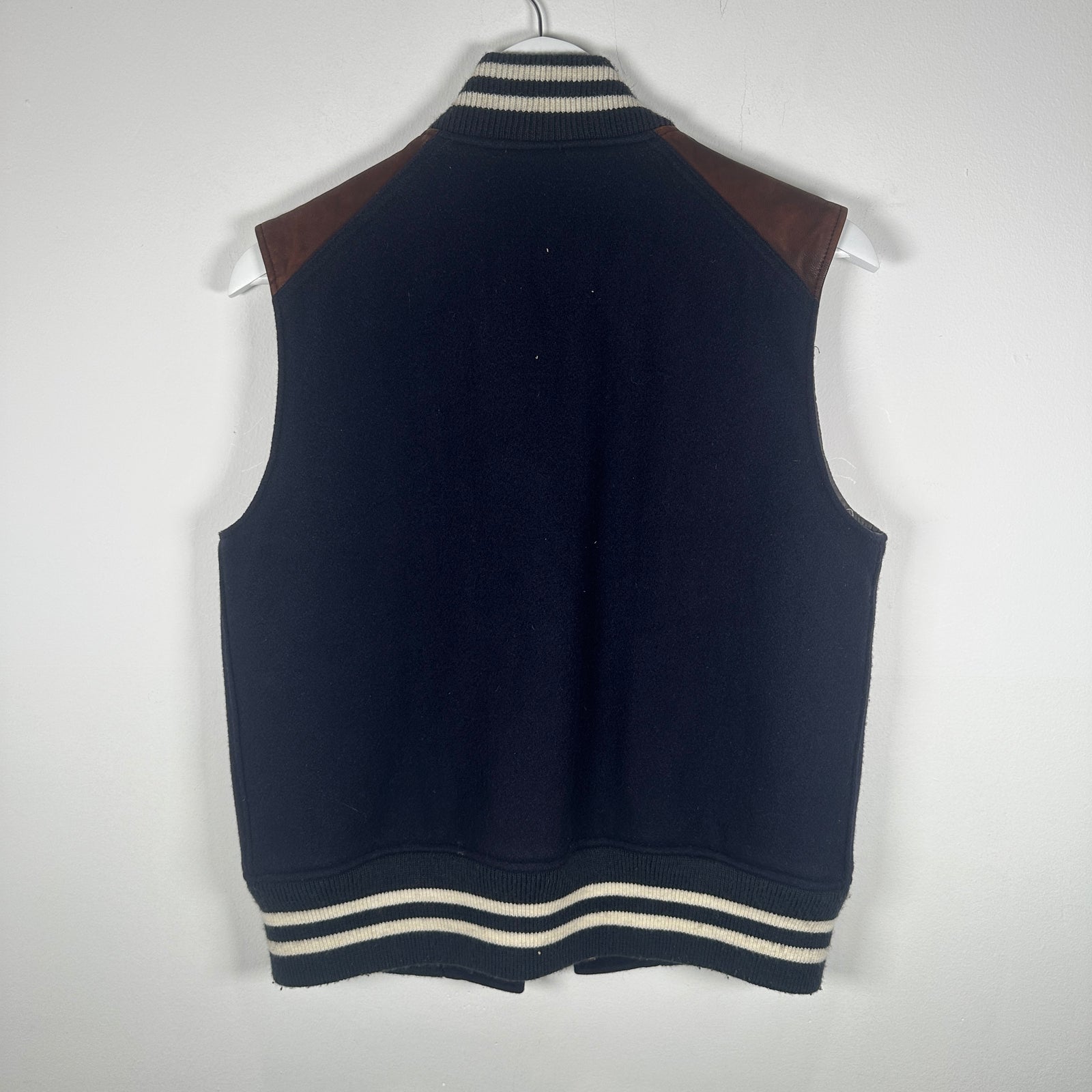 The Brooklyn Circus Navy Wool Varsity Vest Size M